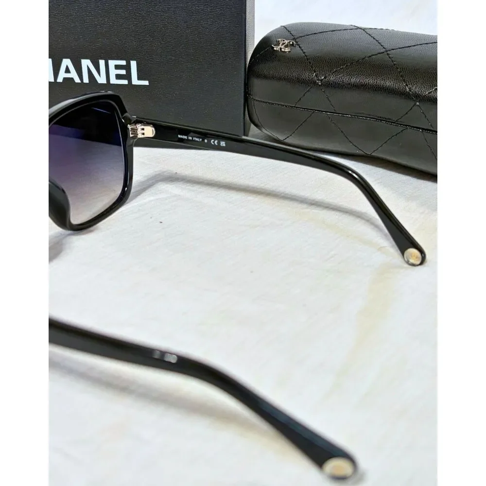 CHANEL 5505 c.622/M3 Square Sunglasses Black Gradient 54-17-140 Good w/ Box